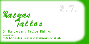 matyas tallos business card