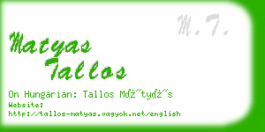 matyas tallos business card